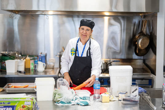 Chef Ulrika Andersson cooks