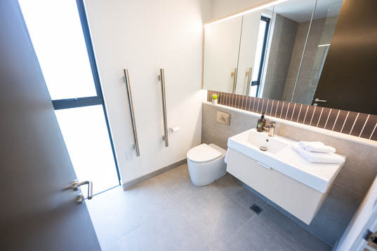 The bathroom of an apartment