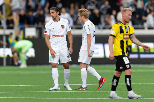 Brommapojkarnas Nikola Vasic och Gustav Sandberg Magnusson