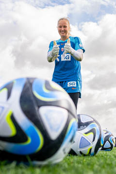 Goalkeeper Aurora Mikalsen of the Norwegian women’s