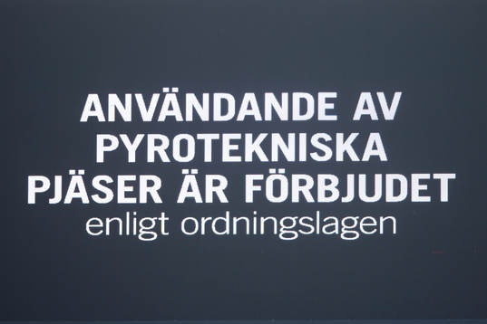 Ett meddelande gällande pyroteknik