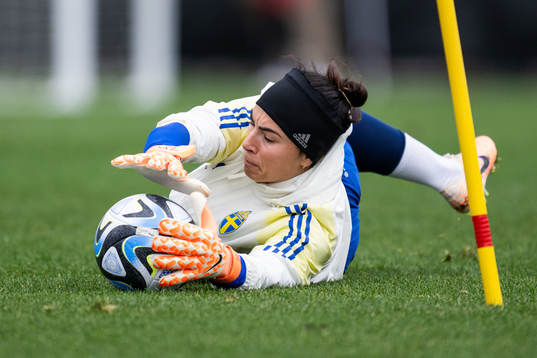 Goalkeeper Zecira Musovic of the Swedish women's national