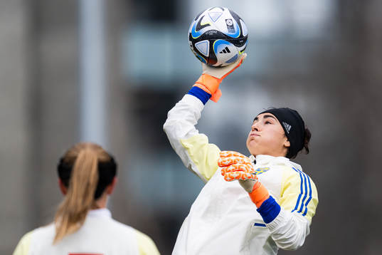 Goalkeeper Zecira Musovic of the Swedish women's national