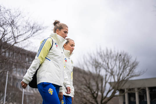 Filippa Angeldahl and Julia Zigiotti Olme and goalkeeper