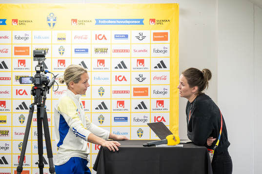 Goalkeeper Jennifer Falk of the Swedish women's national