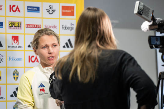 Goalkeeper Jennifer Falk of the Swedish women's national