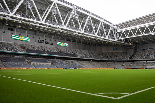 Generell vy på Tele2 Arena innan fotbollsmatchen i