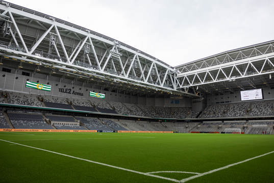 Generell vy på Tele2 Arena innan fotbollsmatchen i