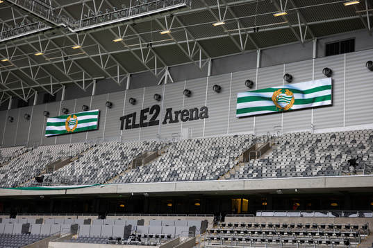 Generell vy på Tele2 Arena innan fotbollsmatchen i