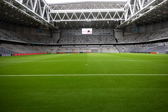 Generell vy på Tele2 Arena innan fotbollsmatchen i