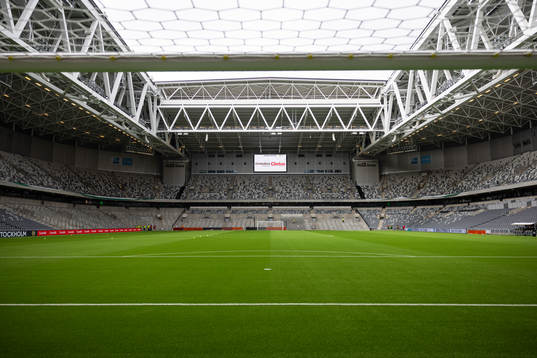 Generell vy på Tele2 Arena innan fotbollsmatchen i