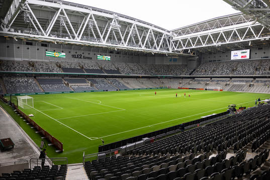 Generell vy på Tele2 Arena innan fotbollsmatchen i