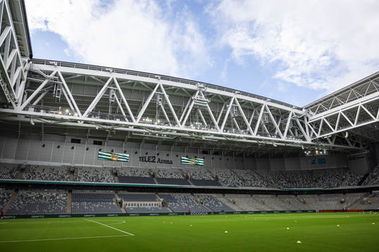 Generell vy på Tele2 Arena innan fotbollsmatchen i
