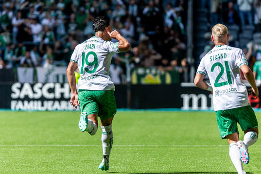 Hammarbys Jusef Erabi jublar