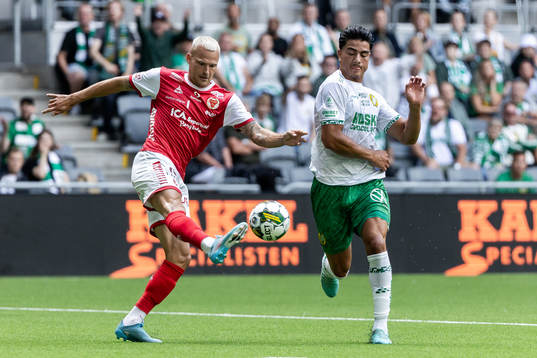 Kalmars Rasmus Sjöstedt och Hammarbys Jusef Erabi