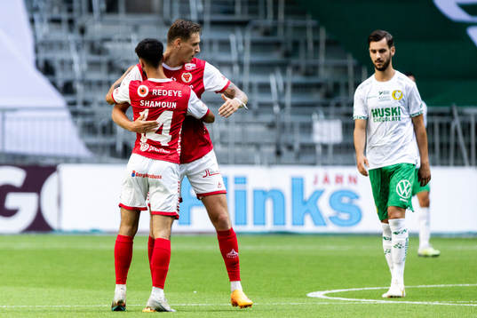 Kalmars Noah Shamoun och Mileta Rajovic jublar