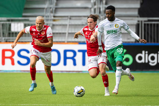 Kalmars Rasmus Sjöstedt och Johan Karlsson mot Hammarbys