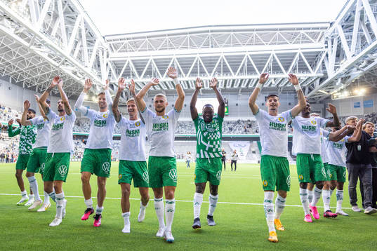Hammarbys spelarna tackar publiken