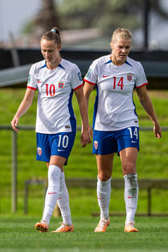 Caroline Graham Hansen and Ada Hegerberg of Norway