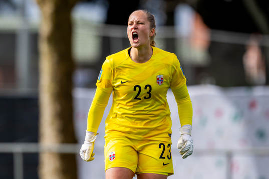 Goalkeeper Aurora Mikalsen of Norway
