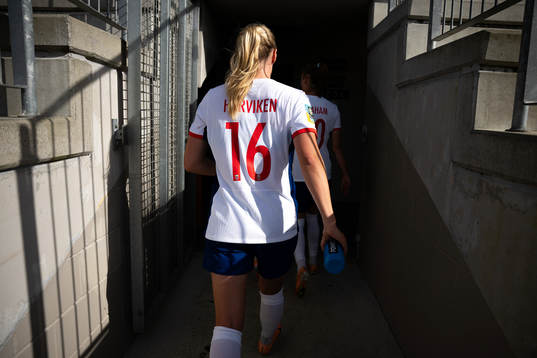 Mathilde Harviken of Norway at half-time