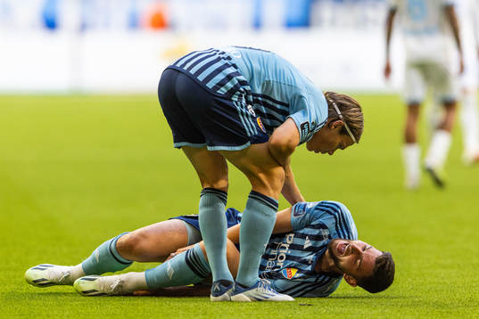 Djurgårdens Elias Andersson och Besard Sabovic