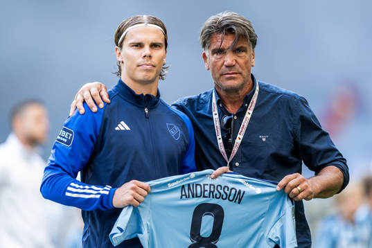 Djurgårdens Elias Andersson och sportchef Bosse Andersson