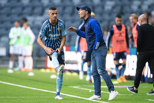 Djurgårdens Haris Radetinac och tränare Kim Bergstrand