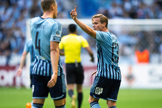 Djurgårdens Hampus Finndell reagerar