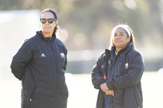 Head coach Desiree Ellis (right) of the South African