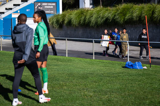 Children at a training session with the South African