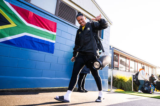 Goalkeeper Kaylin Swart of the South African women's