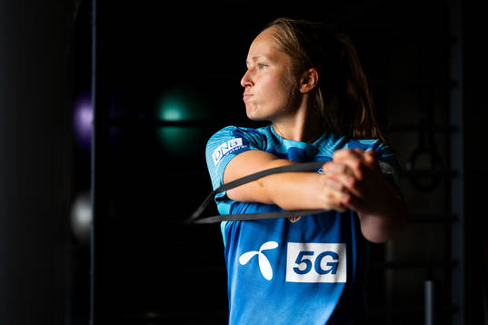 Goalkeeper Aurora Mikalsen of the Norwegian women’s
