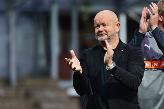 Per-Mathias Høgmo, head coach of BK Häcken celebrates