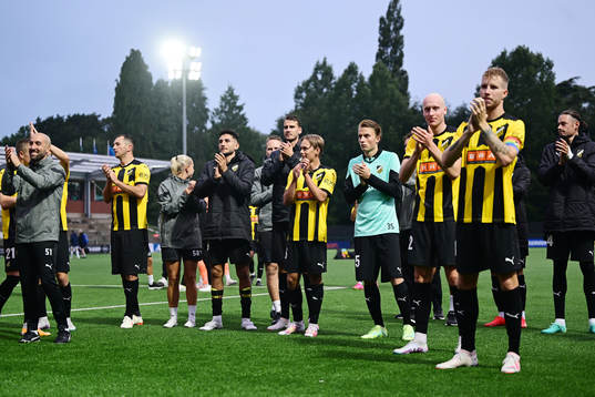 Players of BK Häcken celebrate