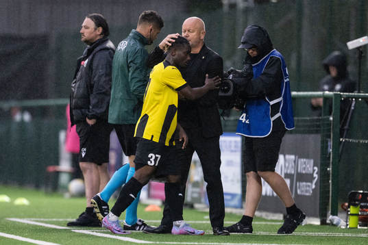 Ibrahim Sadiq of BK Häcken is substituted off by