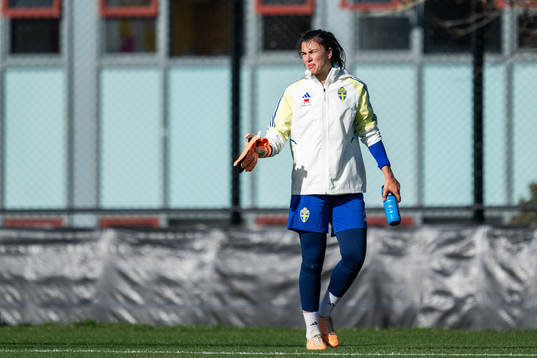 Goalkeeper Zecira Musovic of the Swedish women's national
