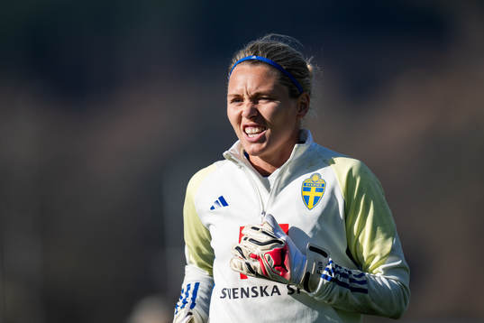 Goalkeeper Jennifer Falk of the Swedish women's national