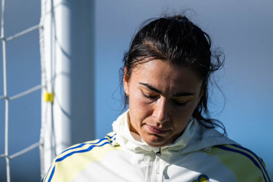 Goalkeeper Zecira Musovic of the Swedish women's national