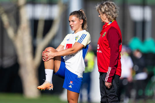 Johanna Rytting Kaneryd and physio Kristina Forsblom of the