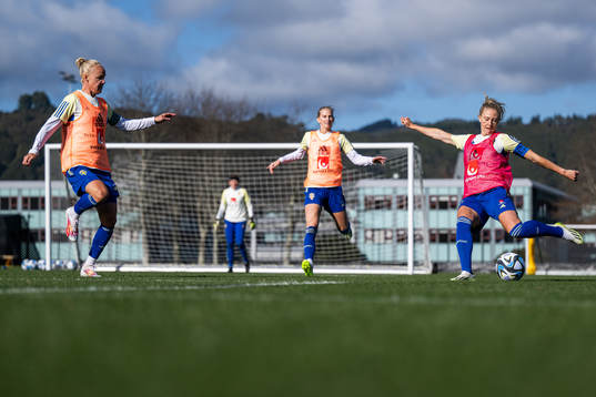 Caroline Seger, Sofia Jakobsson and Rebecka Blomqvist of