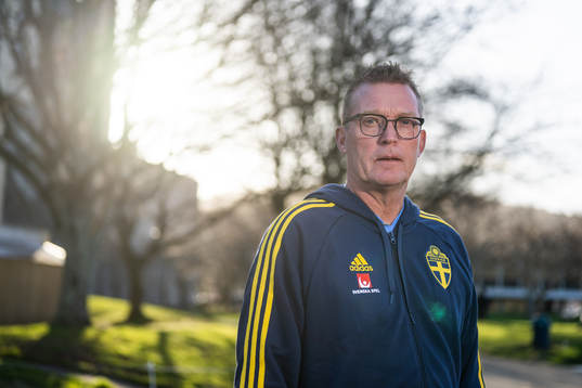 Goalkeeper coach Leif Troedsson of the Swedish women's