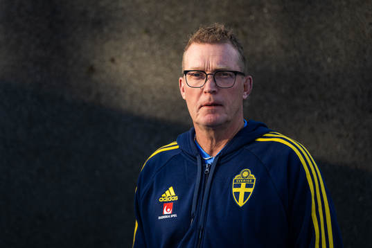Goalkeeper coach Leif Troedsson of the Swedish women's