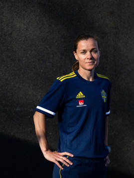 Equipment manager Sara Thunebro of the Swedish women's