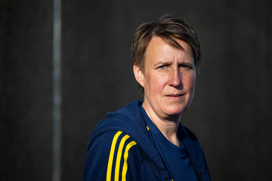 Equipment manager Jessica Karlsson of the Swedish women's