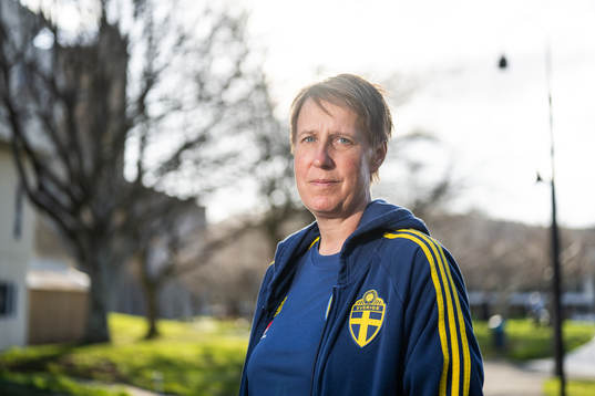 Equipment manager Jessica Karlsson of the Swedish women's