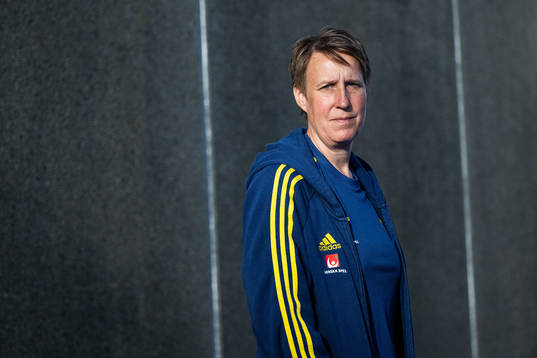 Equipment manager Jessica Karlsson of the Swedish women's