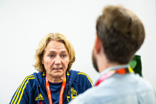 Physio Annica Näsmark of the Swedish women's national