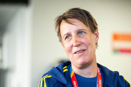 Equipment manager Jessica Karlsson of the Swedish women's