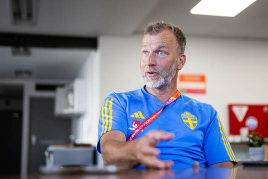 Physiotherapist Pontus Ekblom of the Swedish women's